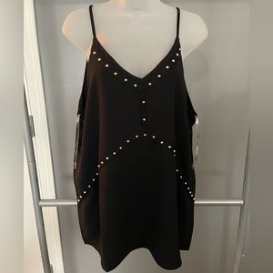 Women’s Beaded Black Tank